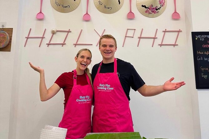 Cook 4 Local Vietnamese Dishes In Pink-themed Class & Market Tour - District 1 Pink Studio and the Market-to-Kitchen Format