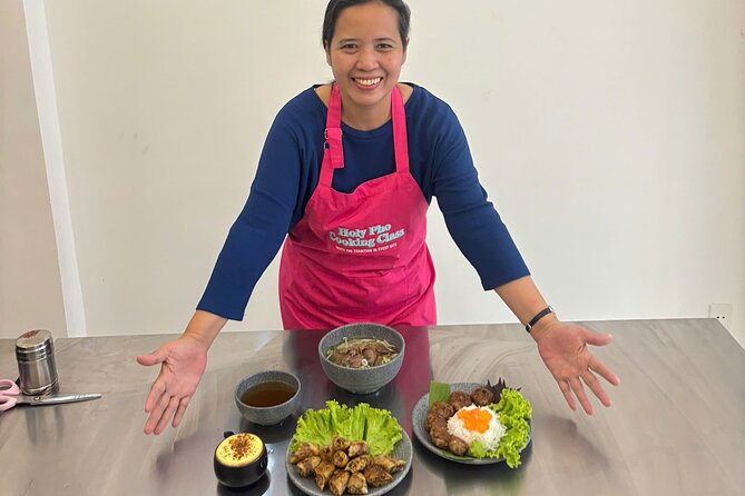 Cook 4 Local Vietnamese Dishes In Pink-themed Class & Market Tour - The Four-Course Meal: Three Mains Plus Dessert
