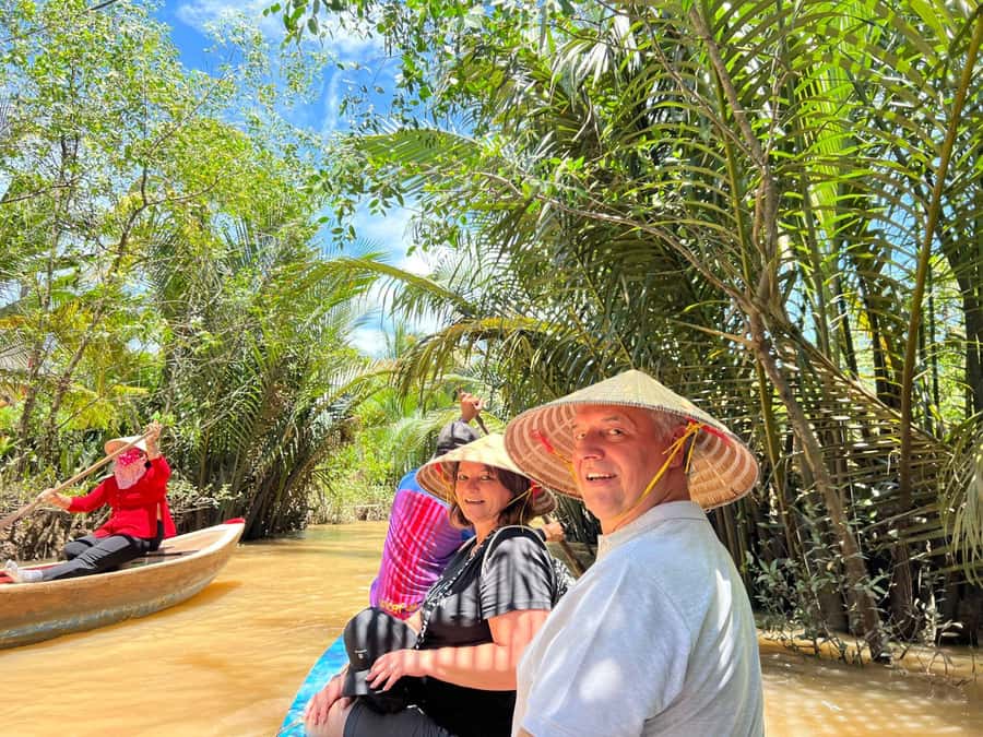 HCM: Authentic Mekong Delta - Boat, TukTuk, Khot Cake Making - Village lanes by tuk-tuk: the Mekong Delta’s human scale