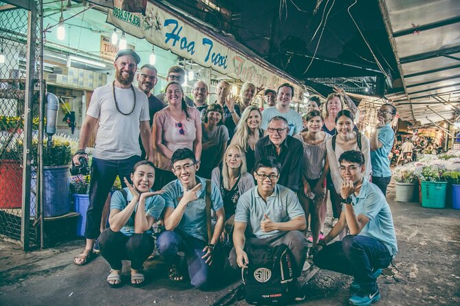 Saigon After Dark Night Tour by Scooter + 7 tastings - Stop 2: Ho Thi Ky Flower Market and the Crispy Banana Cracker Lesson