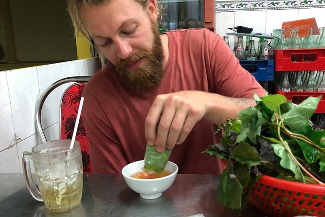 Saigon By Night and Street Food By Motorbike | Opt: Ao Dai Riders - District 4 finale: spring roll vermicelli and local lore