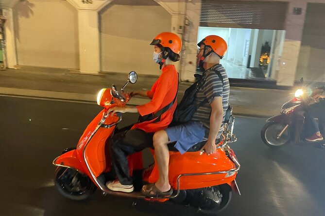 Saigon Vespa By Night Street Food With Female Riders Ao Dai - Food route: seafood, banh xeo, nem lu, and spring rolls